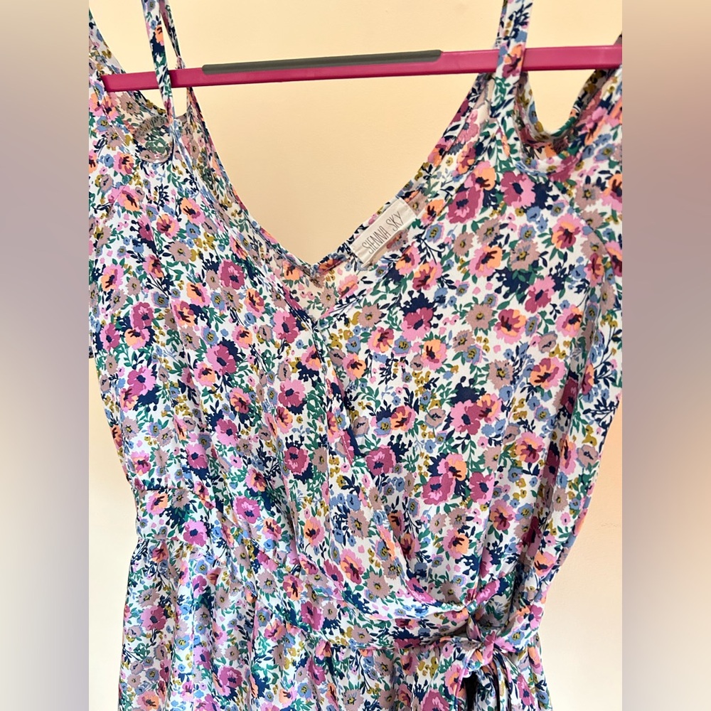 Sienna Sky Spring Floral Top | Women M | Tie Waist Peplum Blouse Cottagecore - Picture 4 of 7